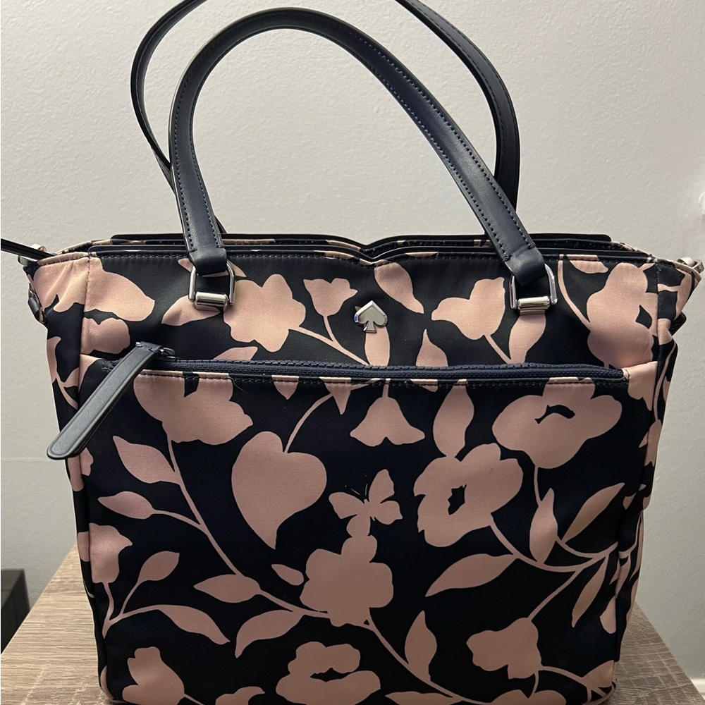 Kate Spade Black and Pink Floral Satchel